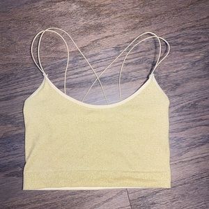 Cotton On gold sparkly crop top